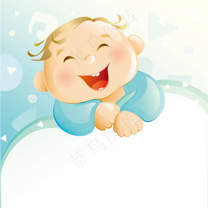 可爱笑容男孩插画eps,ai矢量模版下载