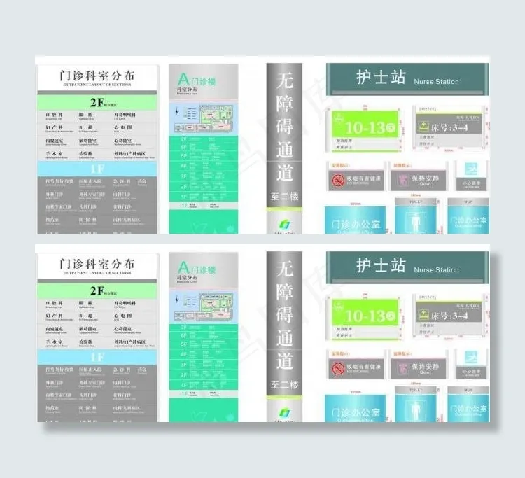 医院各类标识标牌图片cdr矢量模版下载