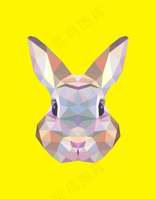兔子几何抽象插画