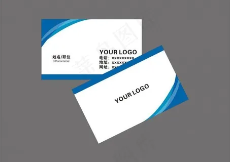 蓝色名片图片商业名片