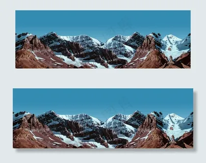 蓝色雪山背景大气全屏html5模板