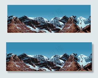 蓝色雪山背景大气全屏html5模板