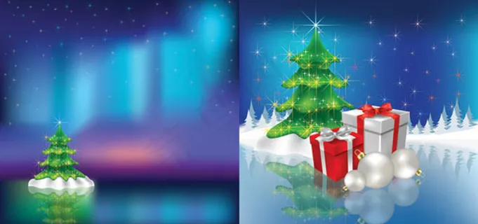 梦幻圣诞节背景矢量素材