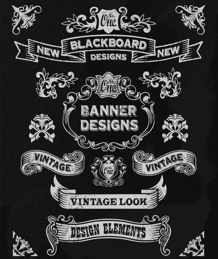 欧式复古丝带横幅图片