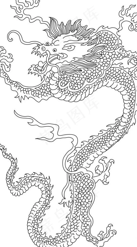 龙纹ai矢量模版下载