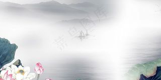 中唯美国风展板背景素材