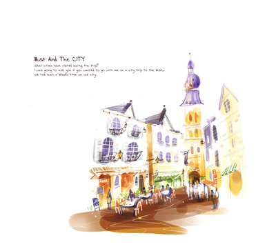 复古旅游城市素材