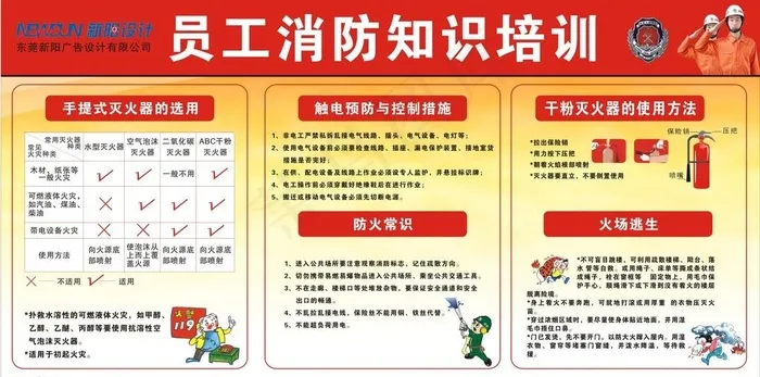 消防知识培训cdr矢量模版下载