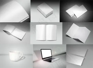 企业折页名片设计效果图PSD素材下...