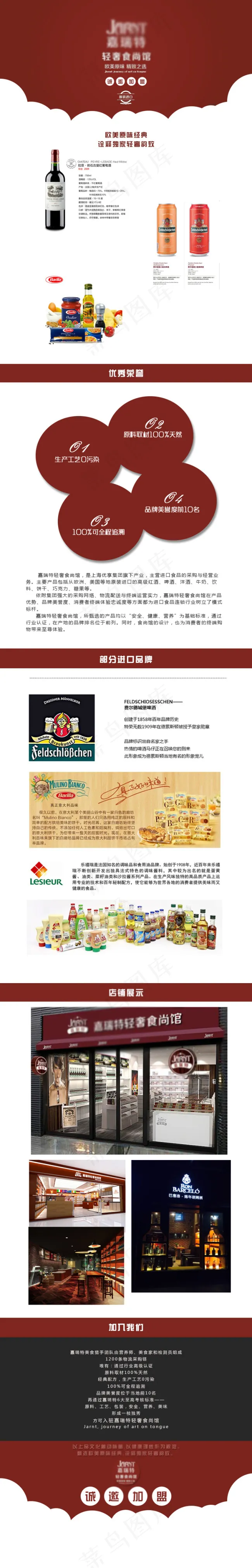 招商加盟详情页【绛红色】psd模版下载