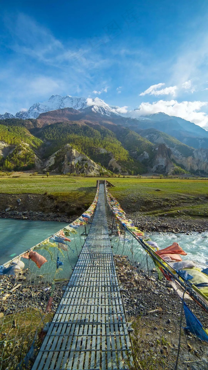 铁索桥高清摄影图片