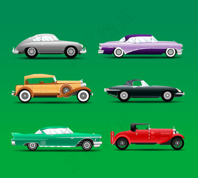 复古汽车辆矢量设计素材ai