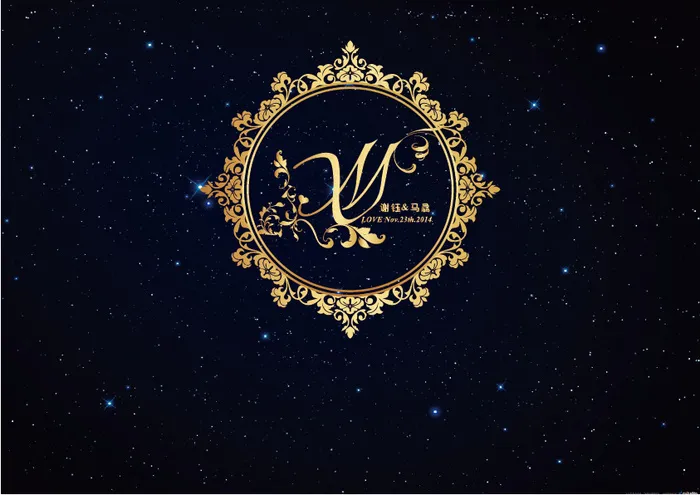 简约金色婚礼logoai矢量模版下载
