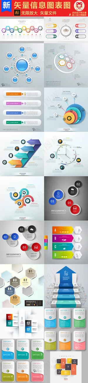 信息图表时间轴PPT矢量设计素材