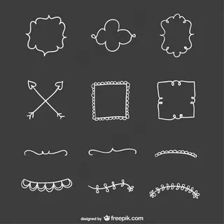 手绘框架和装饰品