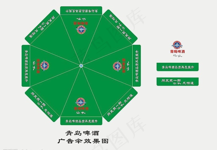 青岛啤酒广告太阳伞图片cdr矢量模版下载