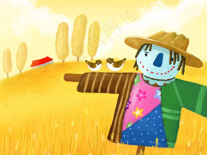 稻谷人卡通背景