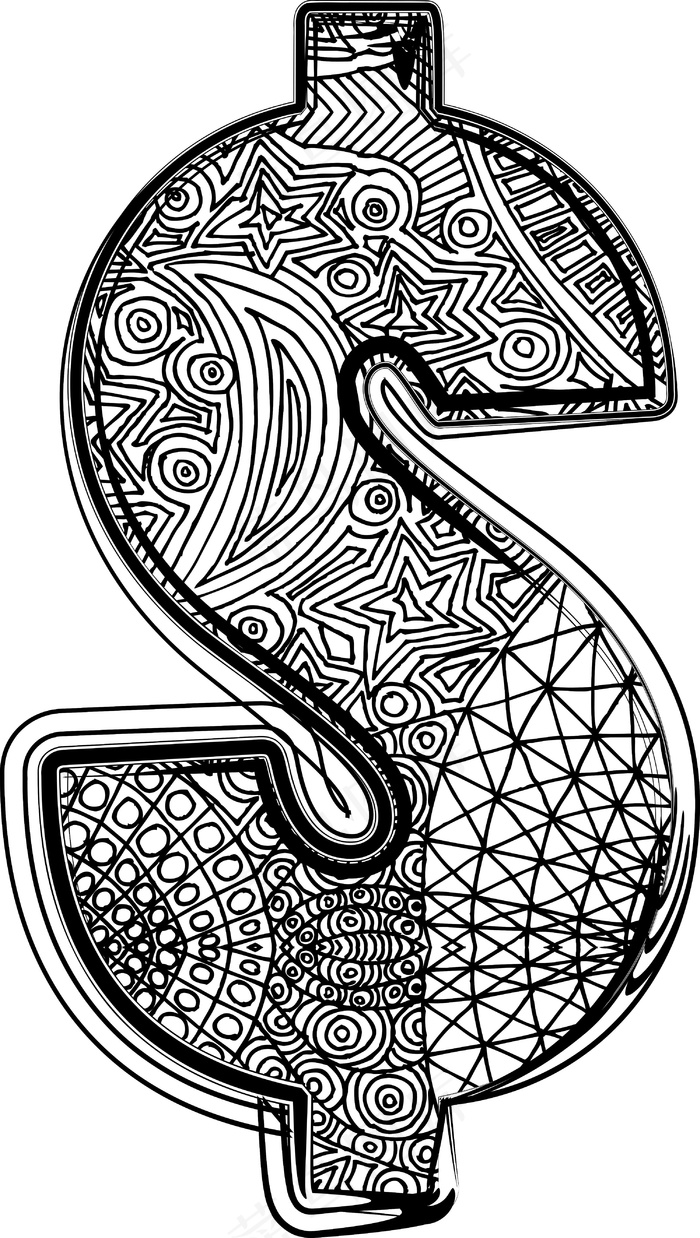 衬线字体的矢量插图eps,ai矢量模版下载