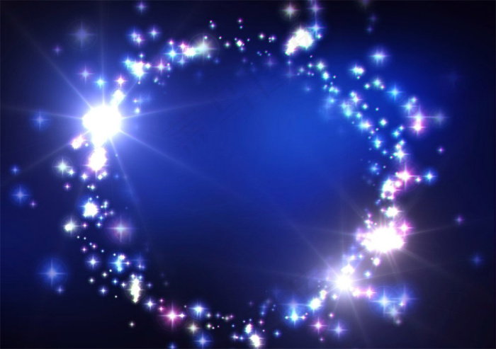 蓝色渐变炫光星光PSD背景素