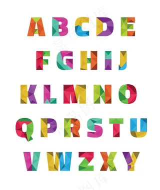 拼色字母矢量