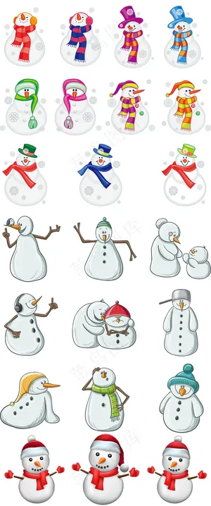 创意可爱卡通雪人素材模板
