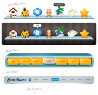 网站横幅导航条PSD网页素材