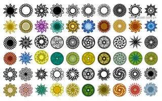 多款古典圆形花纹元素矢量素材-2