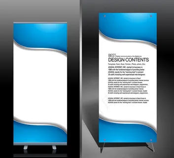 蓝色动感简洁x展架 易拉宝