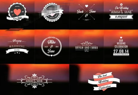 10组清新浪漫的婚礼标签动画AE模... 10组清新浪漫的婚礼标签动画AE模...