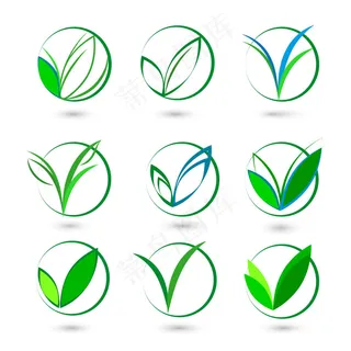 绿色植物图标标志矢量素材