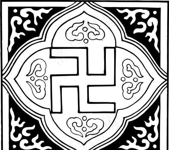 清代（下）版画 装饰画 中华图案五千年 矢量 AI格式_0933