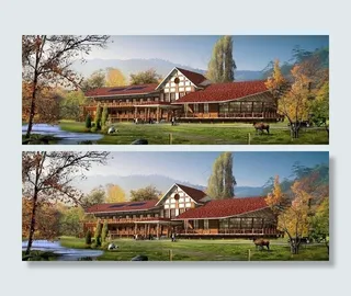 别墅景观效果图图片