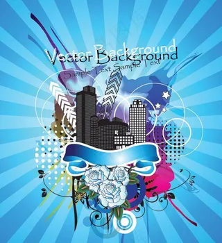 繁荣的城市 花纹图片