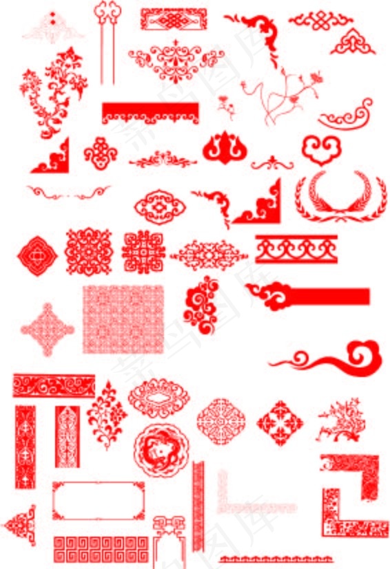 新年花纹花边矢量图