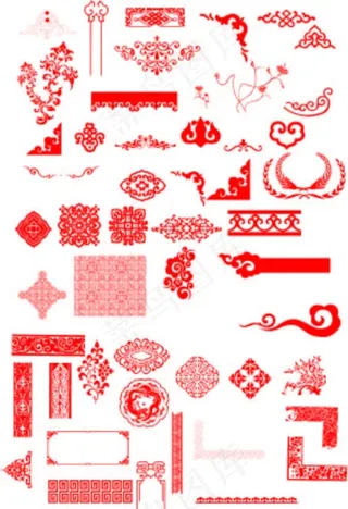 新年花纹花边矢量图