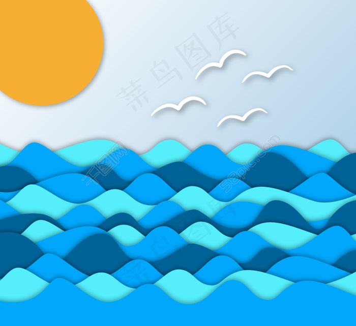 精致海洋背景矢量素材