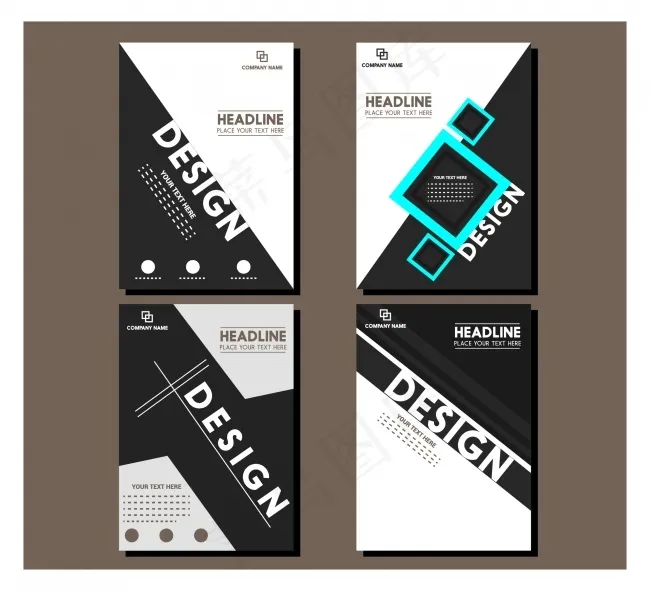 黑白宣传海报eps,ai矢量模版下载