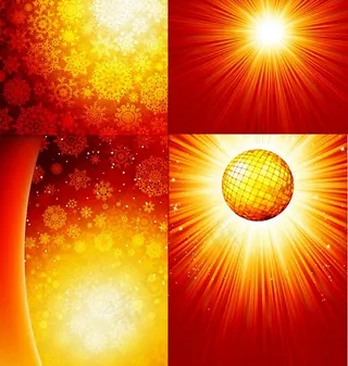 橘色亮丽花纹矢量素材