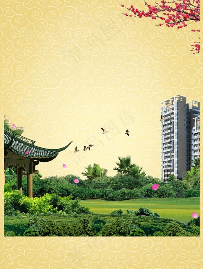 创意园林地产广告图片(2480X3484(DPI:300))psd模版下载