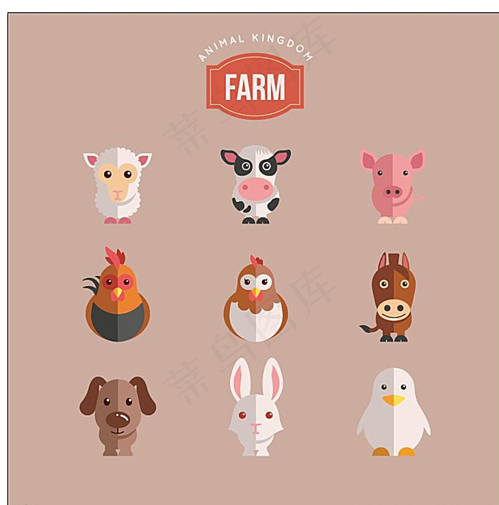 扁平化动物图片