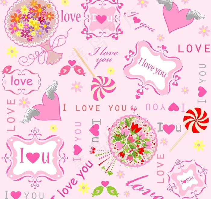 情人节背景图片eps,ai矢量模版下载