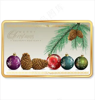 华丽的圣诞球装饰元素矢量素材07