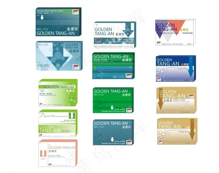 药品包装（效果图）图片cdr矢量模版下载