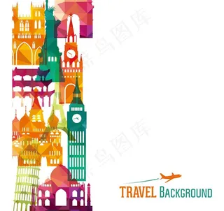 创意经典建筑与旅行背图片