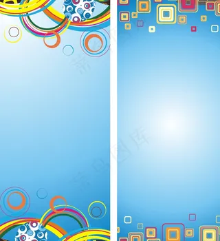 蓝色梦幻展架图片