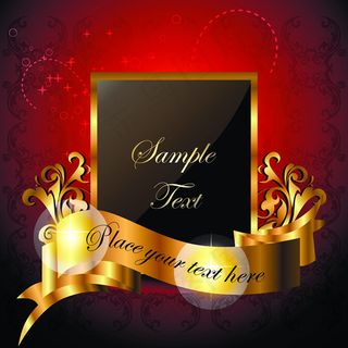 4款金色丝带华丽标签矢量图