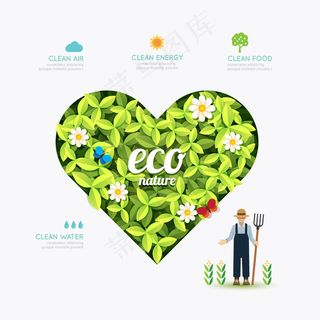 时尚绿色清新植物图标