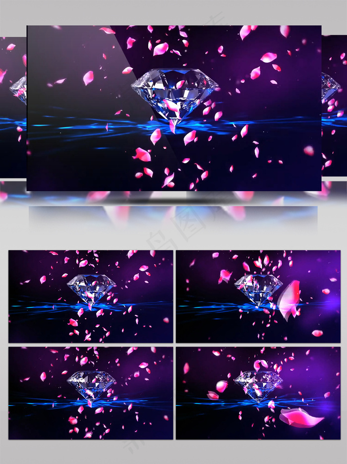 玫瑰花瓣钻石唯美婚庆