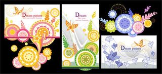 蝴蝶花纹矢量素材