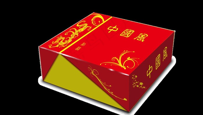 中国风蛋糕包装大礼盒图片psd模版下载